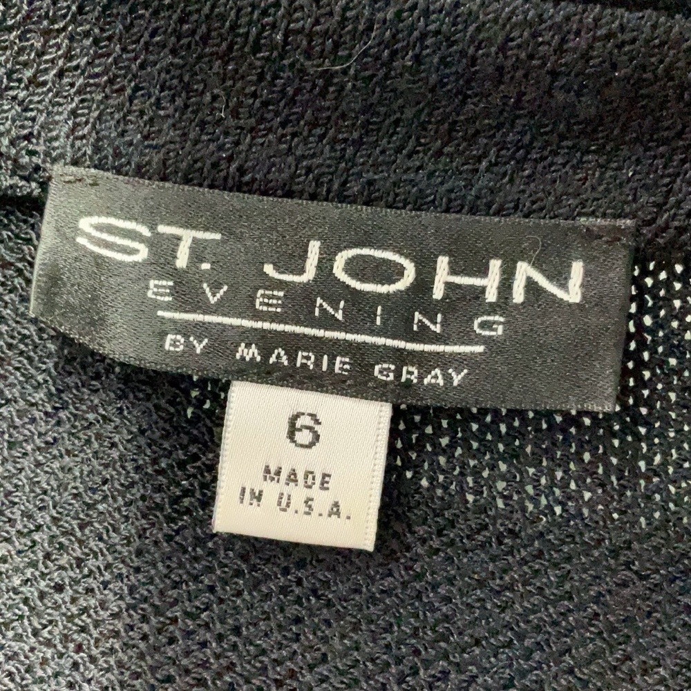 St John Evening Black Tuxedo Knit Blazer ~ Sz 6 - Picture 6 of 6